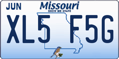 MO license plate XL5F5G