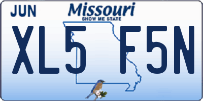 MO license plate XL5F5N