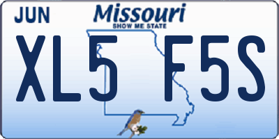 MO license plate XL5F5S