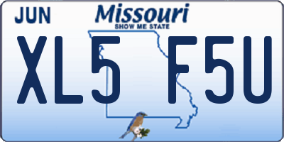 MO license plate XL5F5U