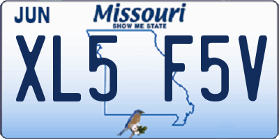 MO license plate XL5F5V