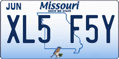 MO license plate XL5F5Y