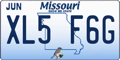 MO license plate XL5F6G