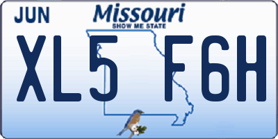 MO license plate XL5F6H