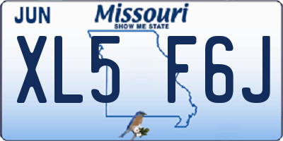 MO license plate XL5F6J