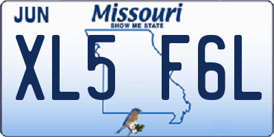 MO license plate XL5F6L