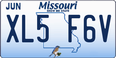 MO license plate XL5F6V