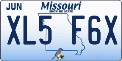 MO license plate XL5F6X