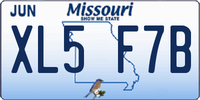 MO license plate XL5F7B