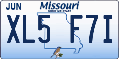 MO license plate XL5F7I