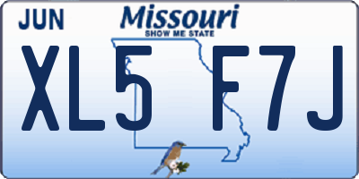 MO license plate XL5F7J