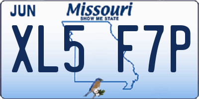 MO license plate XL5F7P