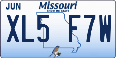 MO license plate XL5F7W
