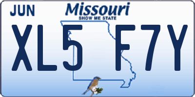 MO license plate XL5F7Y