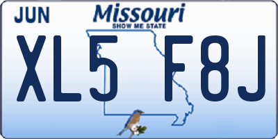 MO license plate XL5F8J