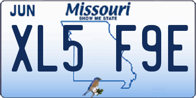 MO license plate XL5F9E