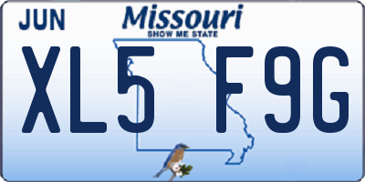 MO license plate XL5F9G