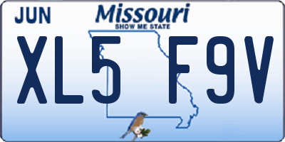 MO license plate XL5F9V