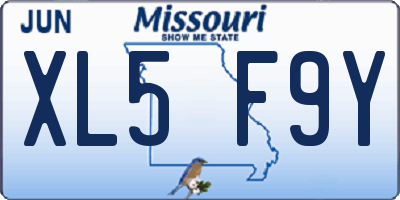 MO license plate XL5F9Y
