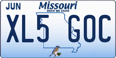 MO license plate XL5G0C