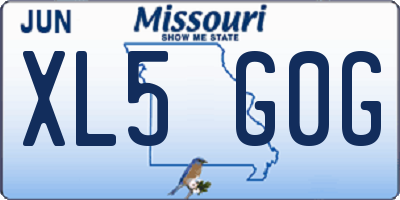 MO license plate XL5G0G