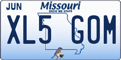 MO license plate XL5G0M