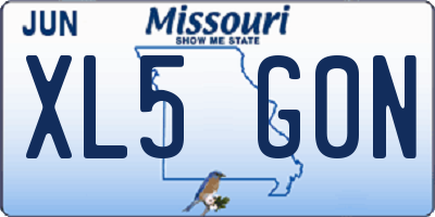 MO license plate XL5G0N