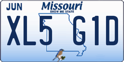 MO license plate XL5G1D