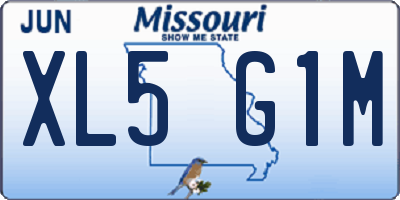 MO license plate XL5G1M