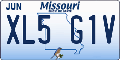 MO license plate XL5G1V