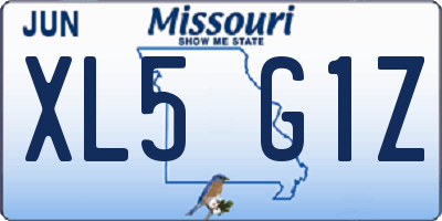 MO license plate XL5G1Z