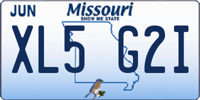 MO license plate XL5G2I