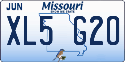 MO license plate XL5G2O