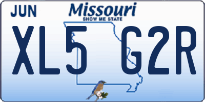 MO license plate XL5G2R