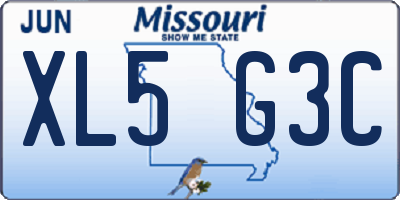 MO license plate XL5G3C