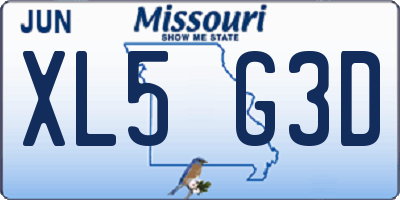 MO license plate XL5G3D