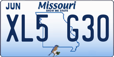 MO license plate XL5G3O