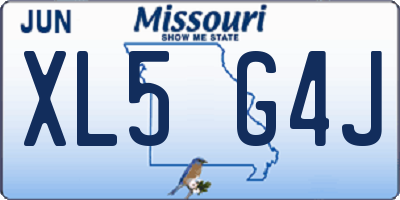 MO license plate XL5G4J