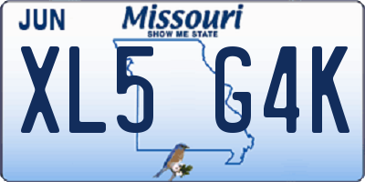 MO license plate XL5G4K