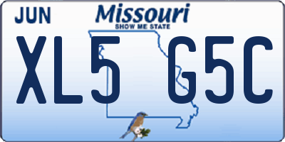 MO license plate XL5G5C