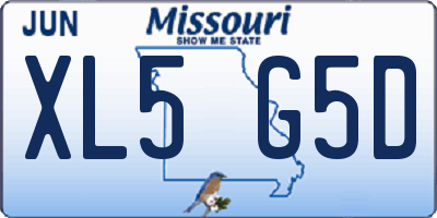 MO license plate XL5G5D
