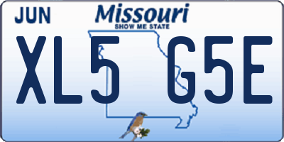 MO license plate XL5G5E