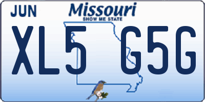 MO license plate XL5G5G