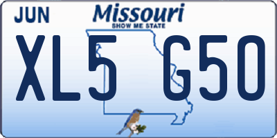 MO license plate XL5G5O