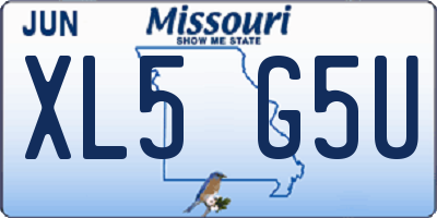 MO license plate XL5G5U