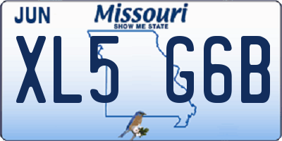 MO license plate XL5G6B