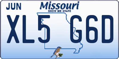 MO license plate XL5G6D