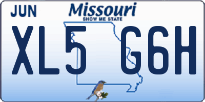 MO license plate XL5G6H