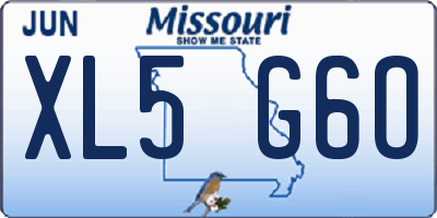 MO license plate XL5G6O