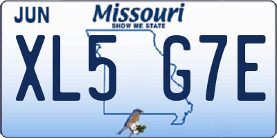 MO license plate XL5G7E